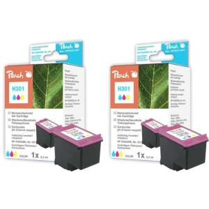 Peach  Doppelpack Druckköpfe color kompatibel zu HP Envy 4500 e-All-in-One 7640162273381