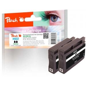 Peach  Doppelpack Tintenpatrone schwarz kompatibel zu HP OfficeJet 7510 wide format 7640164826561