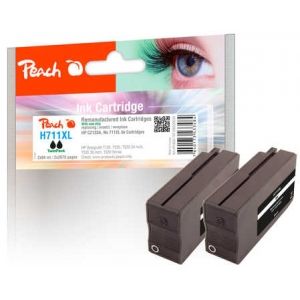 Peach  Doppelpack Tintenpatrone schwarz HC kompatibel zu  HP DesignJet T 520 24 Inch 7640173433484